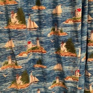 Vintage ocean scape curtains. Lighthouses, sailboats